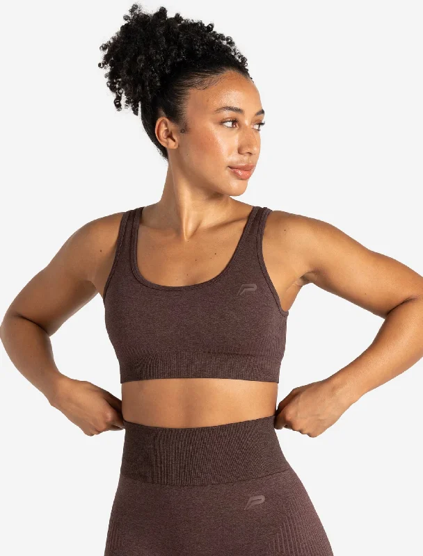 Sports bra with sweat-wicking -ADAPT 2.0 Seamless Sports Bra - Cherry Brown