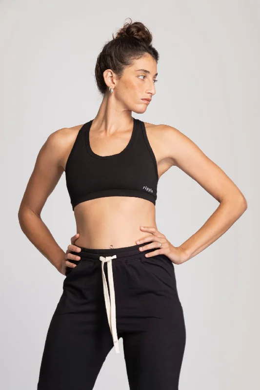 Sports bra with bold straps -Organic Cotton Racer-Back Bra