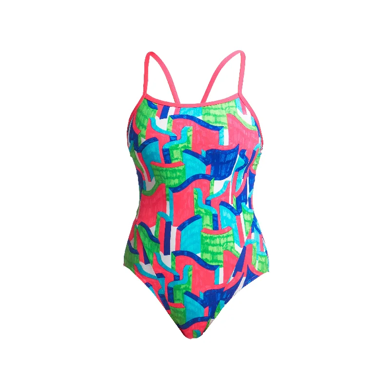 Swimwear with skid lining -Texta Towers | Ladies Single Strap One Piece