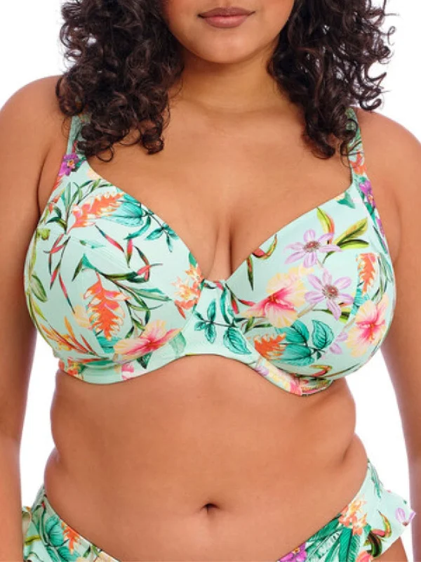 Swimwear with side knots -Sunshine Cove Plunge Bikini Top - Aqua