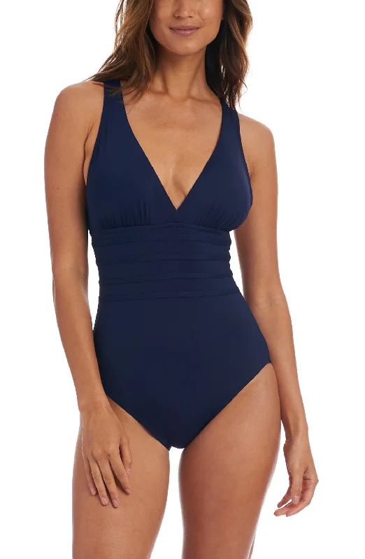 One-piece swimwear for women -La Blanca Indigo Multi-Strap Cross-Back One Piece