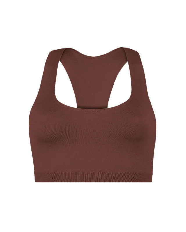 Sports bra with chic print -ELATED Bra Top | Maroon