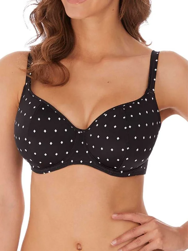 Patterned swimwear for pool -Jewel Cove Sweetheart Bikini Top - Black