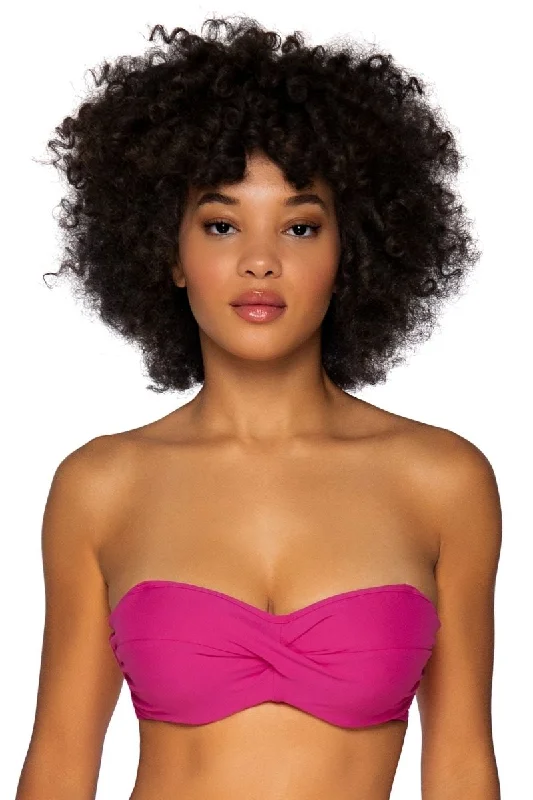 Swimwear with soft cups -SUNSETS ICONIC TWIST UNDERWIRE BANDEAU