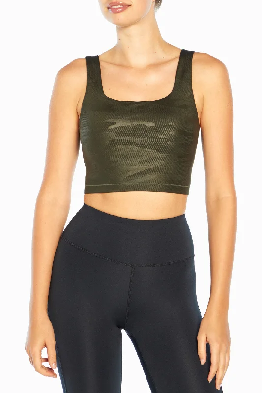 Sports bra with sleek print -Lola Long Sports Bra