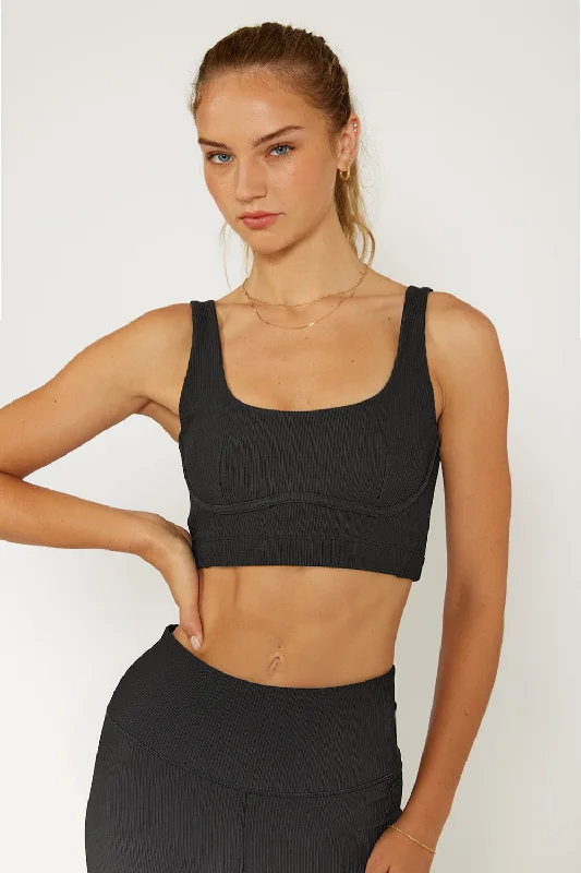 Sports bra for gym enthusiasts -Venesa bustier sports bra black