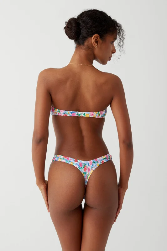 Bikini swimwear for women’s beach -Full Moon Micro Bikini Bottom - Painted Petals