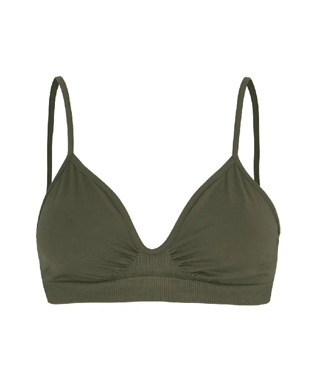 Sports bra for fitness goals -LIBERATED Bikini Bra Top | Olive