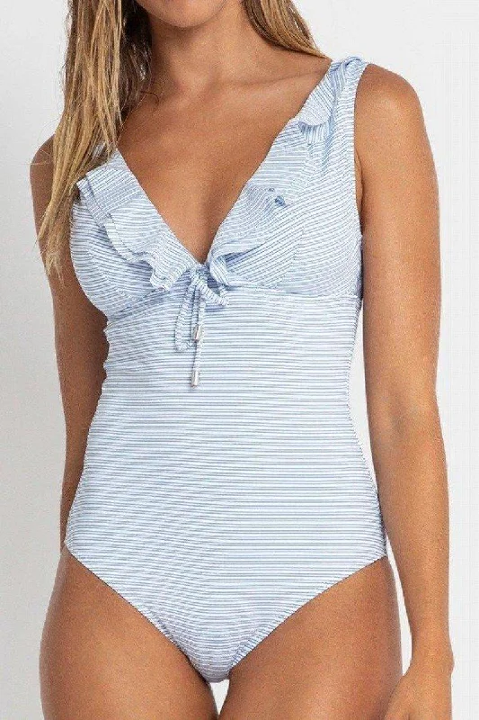 Pink swimwear for beach -SS51343 Sail Frill One Piece - Blue