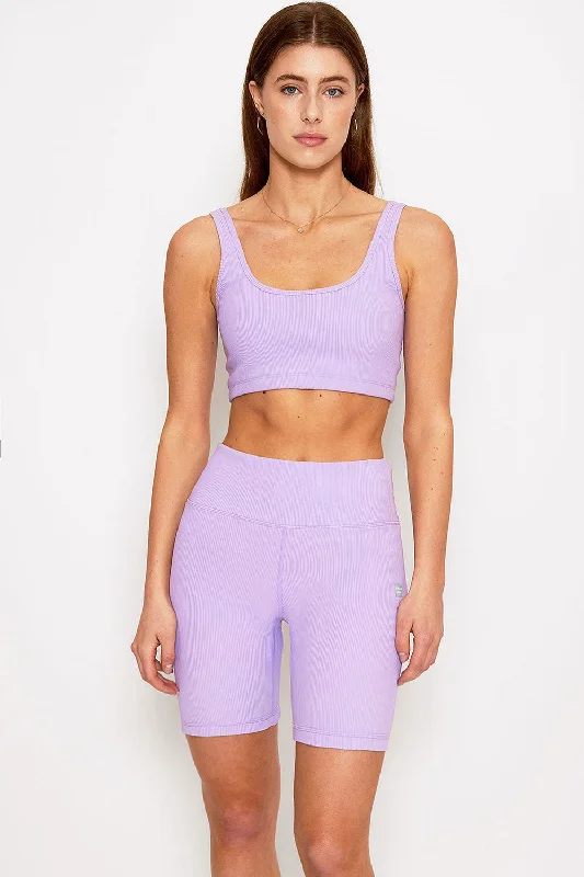 Sports bra with cool design -Scarlett ribbed sports bra lilac