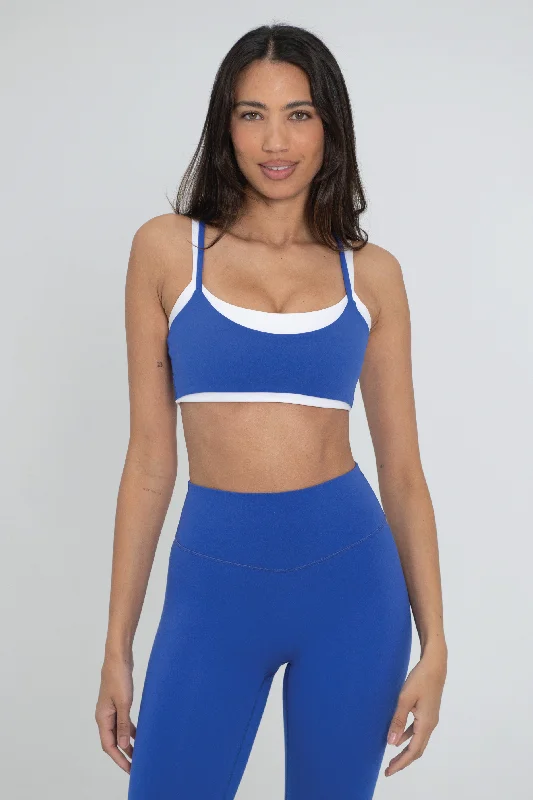 Sports bra with cool design -Layered Bra - Cobalt