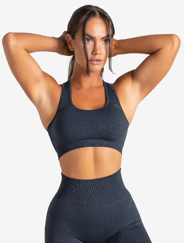 Sports bra with vibrant colors -Core Seamless Sports Bra - Navy Marl