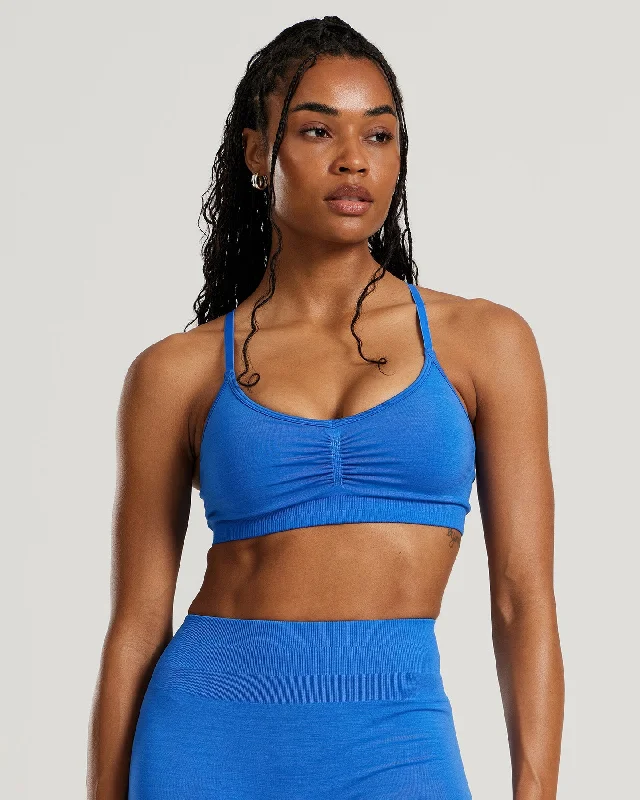 Sports bra with chic style -Define Scrunch Seamless Bralette | French Blue