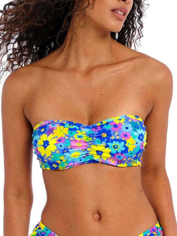 Patterned swimwear for men -Garden Disco Bandeau Bikini Top - Multi