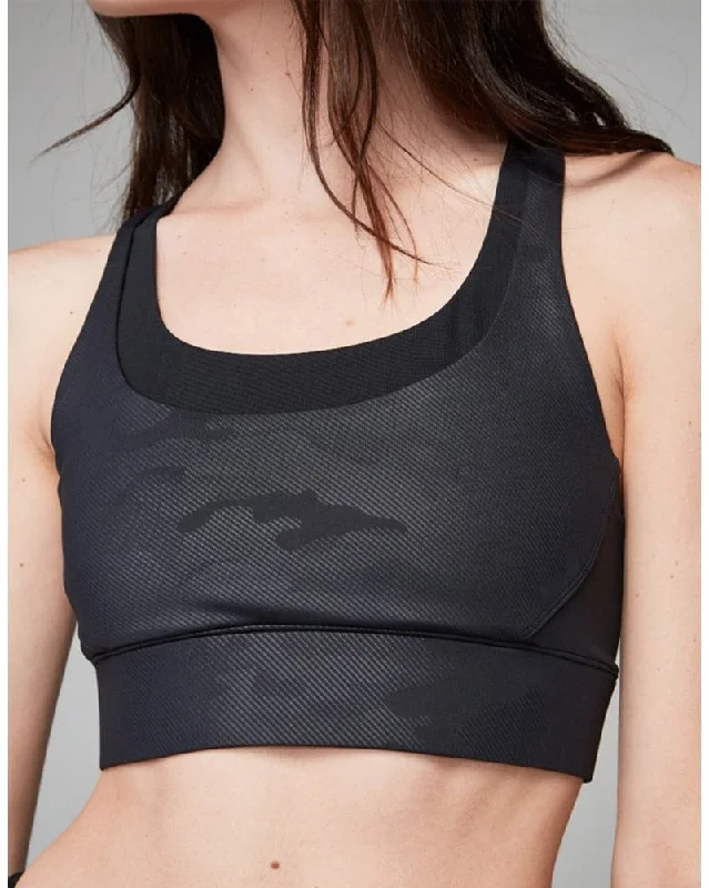 Sports bra with classic design -Varley Bolton Sports Bra - Womens - Black Modern Camo Print