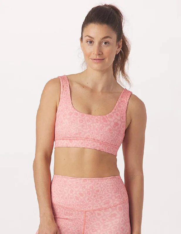 Sports bra with fun print -Splendid Bra: Sherbert Leopard