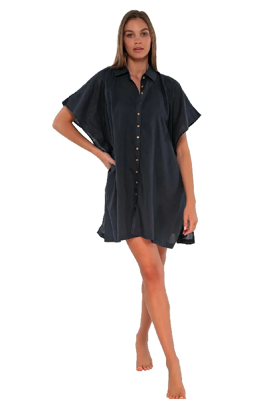 Green swimwear for pool -Sunsets Slate  Shore Thing Tunic