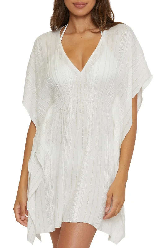 Plus-size swimwear for men -Becca Radiance White Woven Tunic