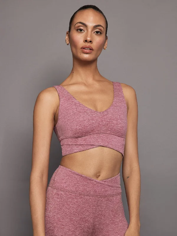 Sports bra with trendy fit -Wrap Bra in Heather Melt - Hawthorn Rose Heather