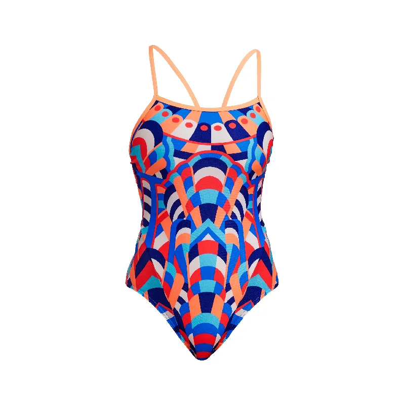 Navy swimwear for sleekness -Showtime | Ladies Single Strap One Piece