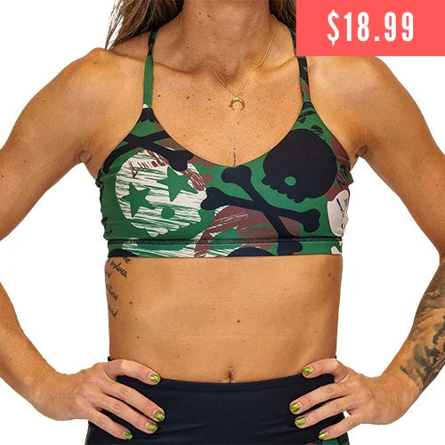 Sports bra for small chest -Move Free Bra | Camo Skull