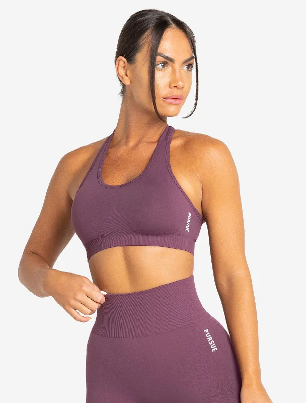 Cotton sports bra for casual wear -Move Seamless Sports Bra - Plum