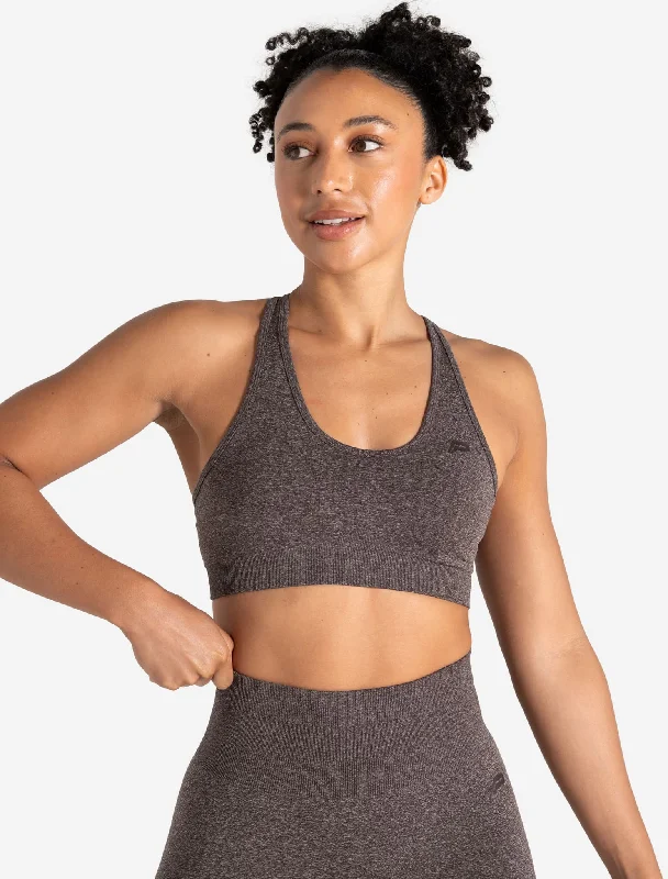 Sports bra for running class -Form Seamless Sports Bra - Brown Marl