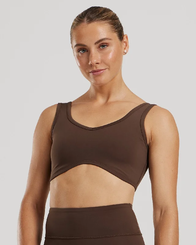 Sports bra with smooth fit -Essential Contour Bra | Cocoa