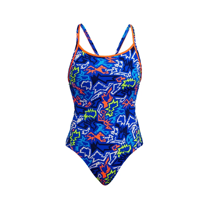 Swimwear for deep diving -Broken Hearts | Ladies Diamond Back One Piece