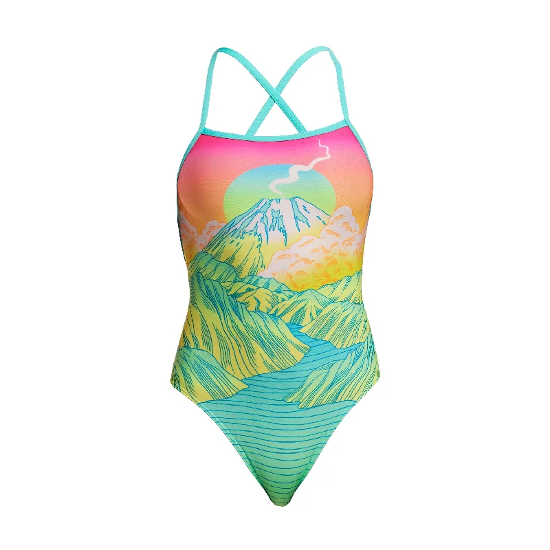 Swimwear with open mesh -Candy Climb | Ladies Strapped In One Piece