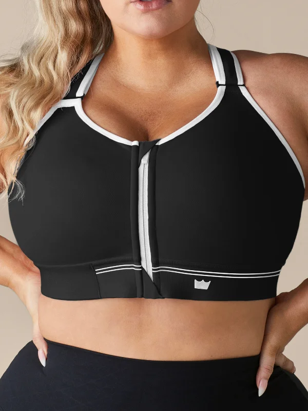 Sports bra with smooth straps -Flex Sports Bra - Black & White