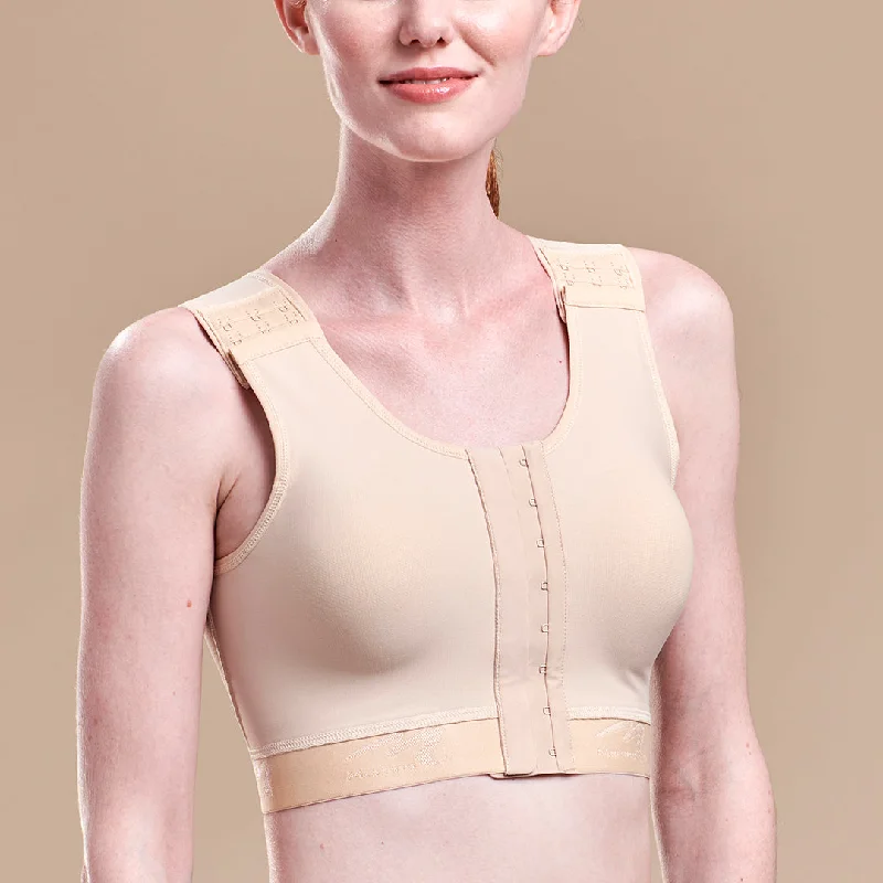 Sports bra with bold print -Caress™ High Coverage Pocketed Bra - Style No. CAR-B16-01, CAR-B16-10, CAR-B16-11 - Beige