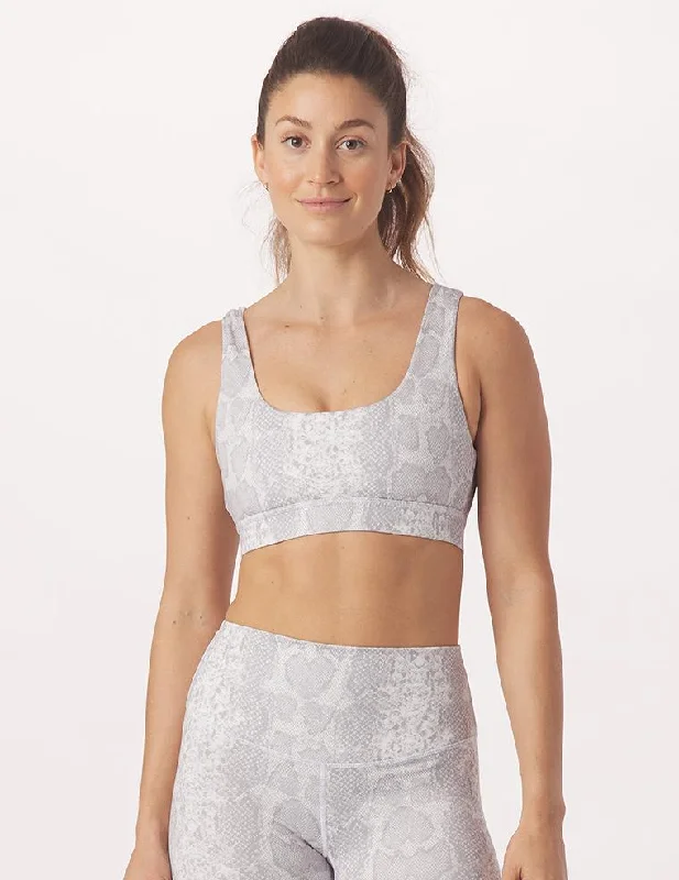 Sports bra for active fitness -Splendid Bra: White Snake