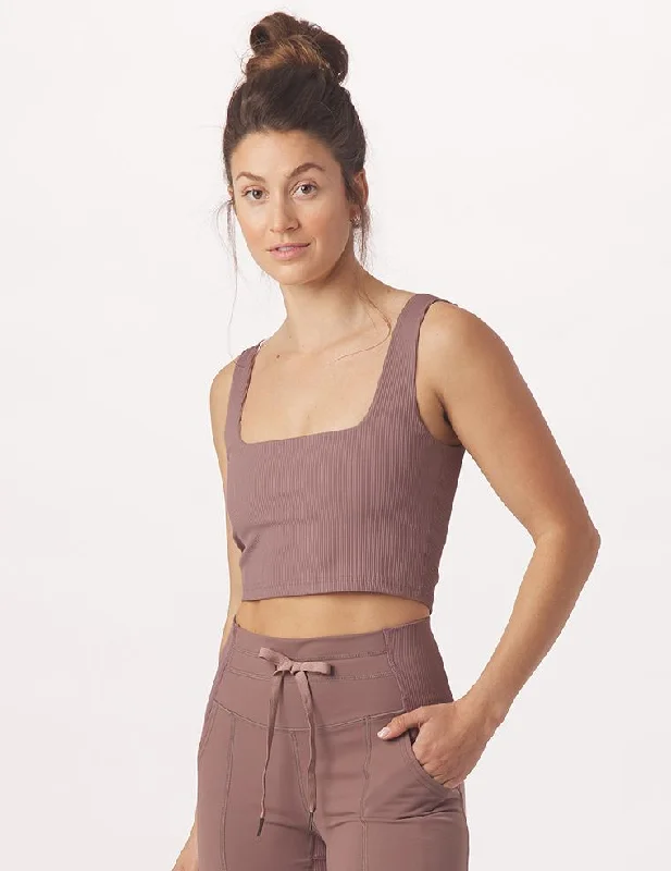 Sports bra with cool straps -Cutting Edge Bra: Lavender Bark