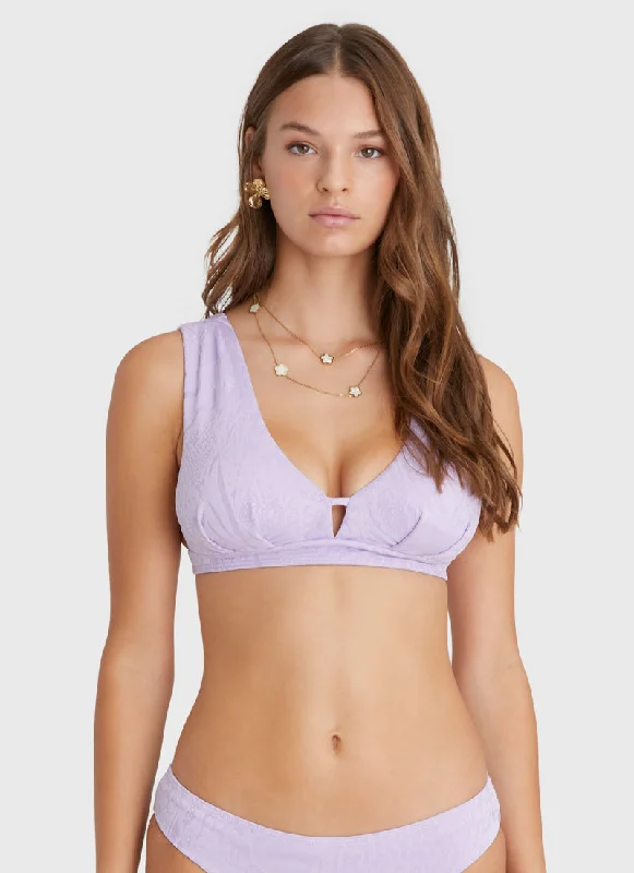 Swimwear with wide stripes -Viola Celeste D/DD Cup Top