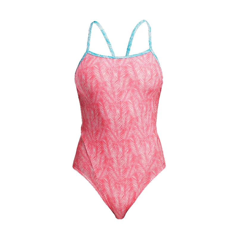 Swimwear with low neck -Sweet Releaf | Ladies Single Strap One Piece