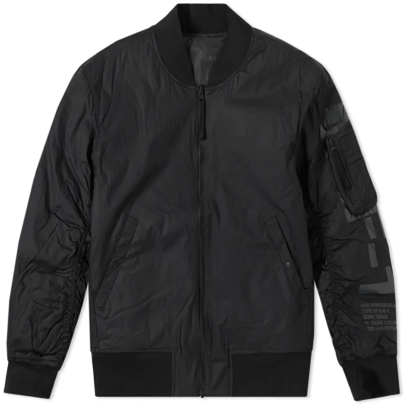 Green sports jacket for men -Nike Air Force 1 Bomber Jacket Black/Black  AH2033-010 Men's