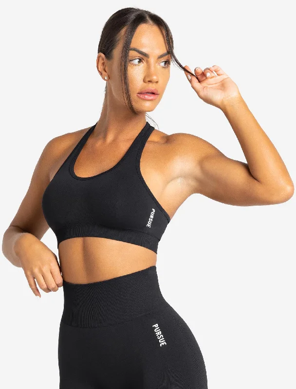 Sports bra with bold colors -Move Seamless Sports Bra - Black