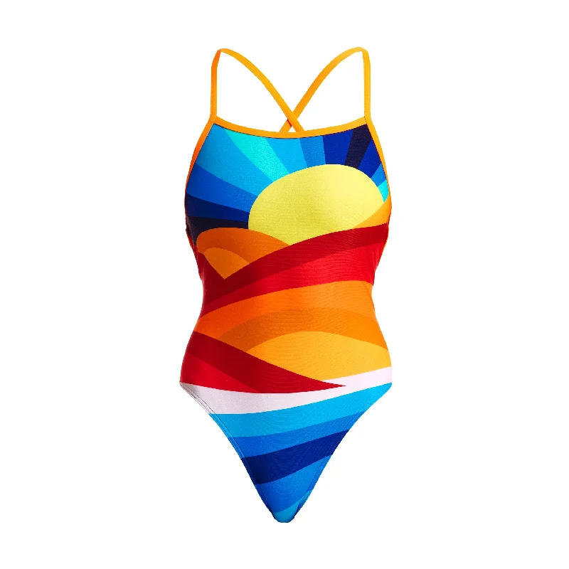 Swimwear with round neck -Lost Landing | Ladies Strapped In One Piece