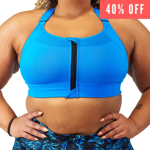 Nike Dri-Fit sports bra -Front Zipper Bra | Ice Blue