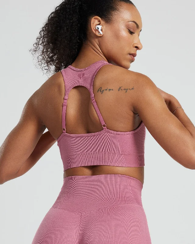 Sports bra for yoga sessions -Motion Seamless Racer Back Bra | Heather Rose