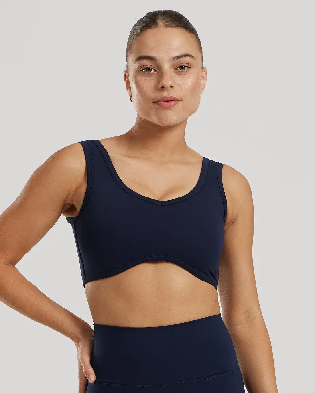 Sports bra with back support -Essential Contour Bra | Sapphire Blue