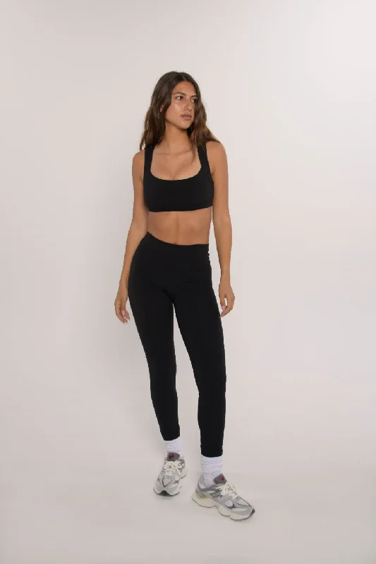 Sports bra with cozy fabric -Sweetheart Supporter Bra - Black