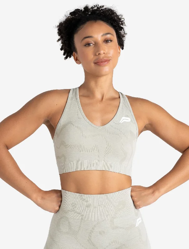 Sports bra for running goals -Sustainable Seamless Sports Bra - Sage Green