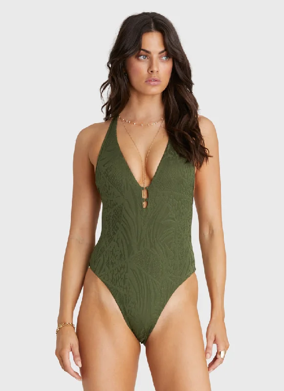 Swimwear with fade resistance -Olive Sienna One Piece (SAMPLE)