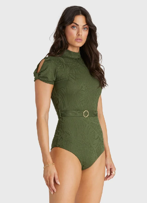 Breathable swimwear for workouts -Olive Adria One Piece