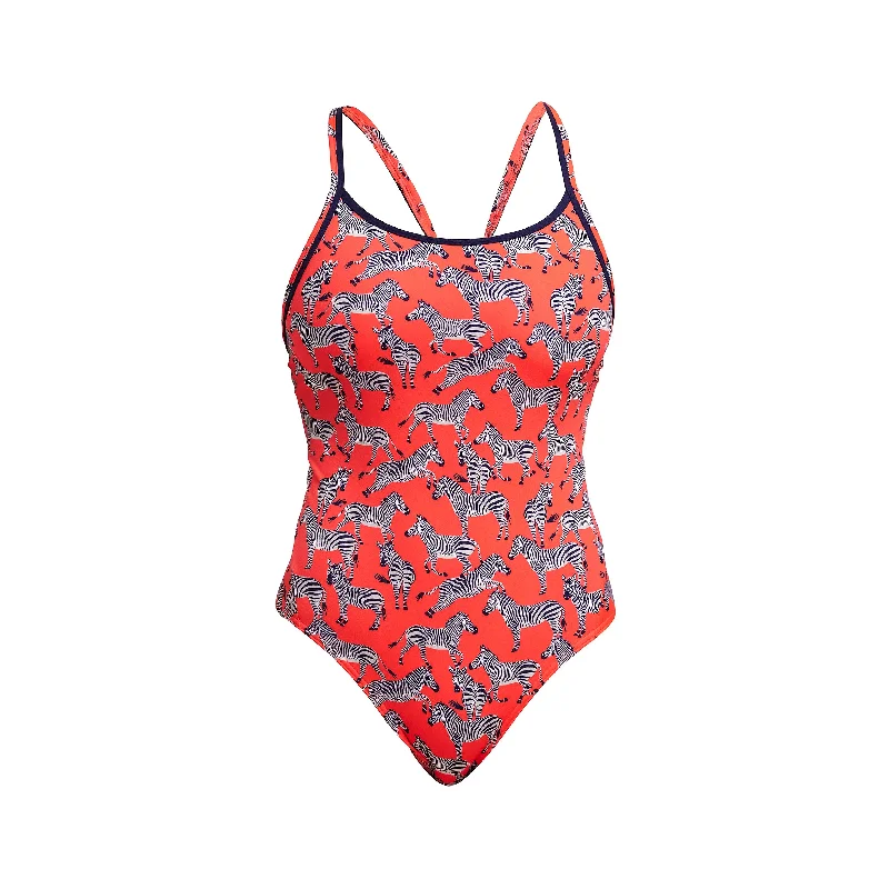 Swimwear with island print -Hot To Trot | Ladies Diamond Back One Piece