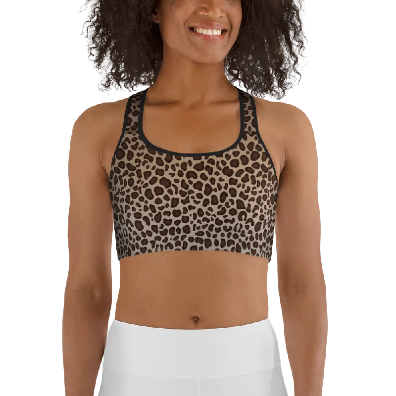 Sports bra for summer sports -Leopard Womens Sports Bra