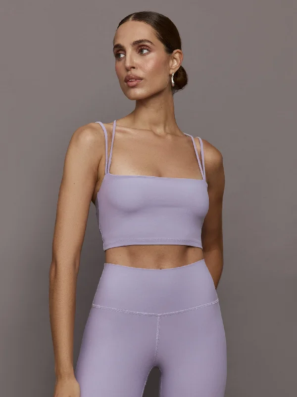 Sports bra with trendy design -Strappy Bra in Melt - Lavender Grey