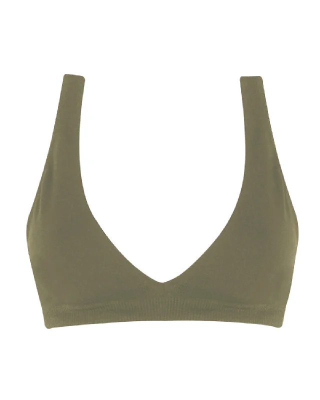 Sports bra with fun print -GRACEFUL Bikini Bra Top | Olive